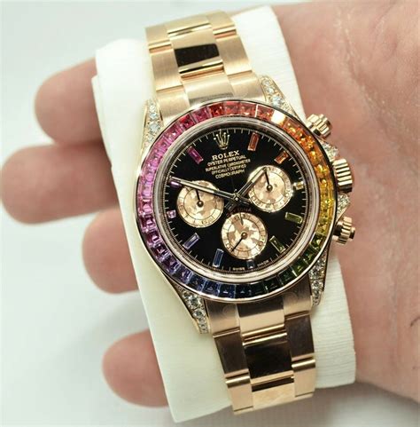 unworn all original rainbow rolex cosmograph daytona 18k rose|Unworn Rolex Rainbow Daytona 116595RBOW .